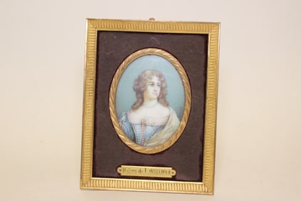 Signed Miniature Painting,Madame de La Valli?re