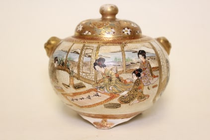 Japanese Satsuma Footed Incense Burner