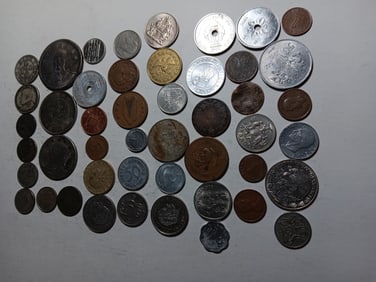 Lots of 47 World-wide Coins, Some Silver