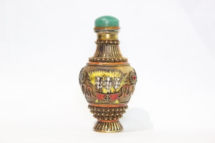 Chinese Enamel Silver Snuff Bottle