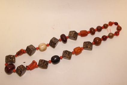 Wonderful Multi-Bead Necklace, Inclued Amber,Coral
