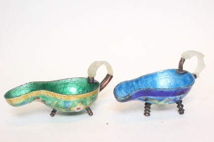 Two 19th.C Fine Antique Chinese Enamel Copper Cup