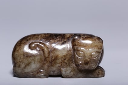 Qing Chinese Jade Carved Tiger
