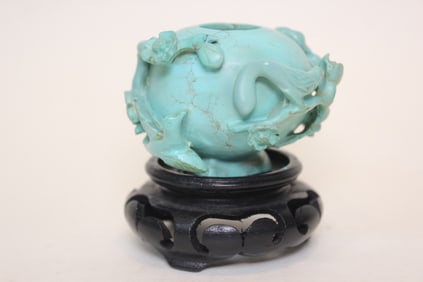 Chinese Turquoise Carved Washer