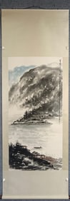 Chinese Ink Color Landscape Scroll Painting
