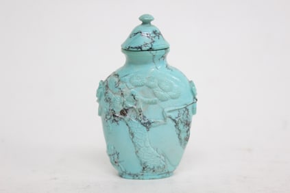 Chinese Turquoise Carved Snuff Bottle