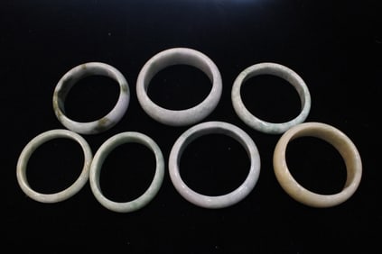 Lots of 7 Chinese Jadeite Bangles