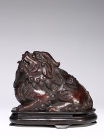 Chinese Bamboo Carved Beast Incense Burner