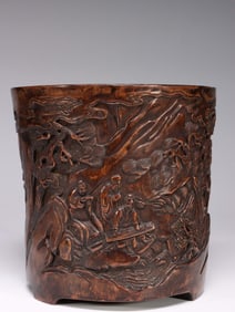 Chinese Bamboo Carved Brushpot