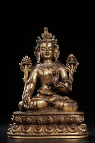 Chinese Gilt Bronze Buddha Sculpture