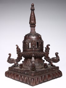Chiinese Chengxiang Wood Carved Pagoda
