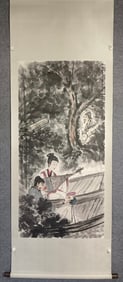 Chinese Ink Color Scroll Painting,Fu Baoshi