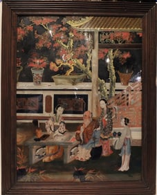 19th.C Chinese Reverse Glass Painting