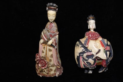 Two Japanese Carved Figurals