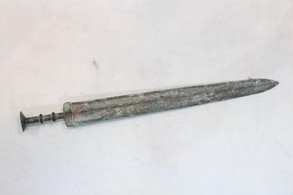 Chinese Bronze Sword w Green Patina