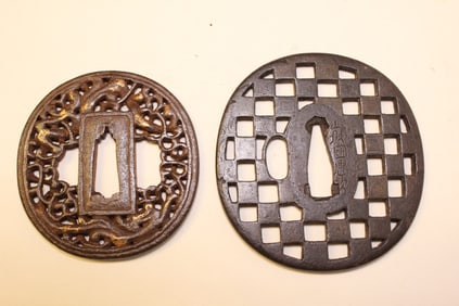 Two Japanese Iron Tsuba, one Signed
