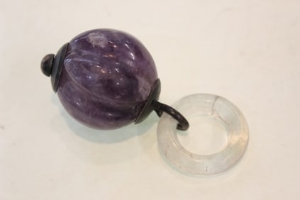 Melon Shape Purple Amethyst Ornament