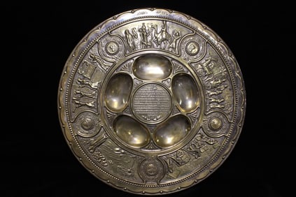 Judaic Passover Brass Seder Plate