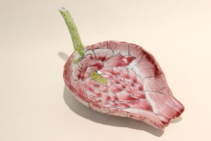 19th.C LEAF SHAPED PORCELAIN TRAY DISH