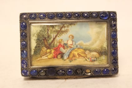 Hand Paint Miniature Silver Case ,Mark 800
