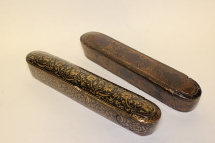 19th.C Fine Persian Qajar Papier Mache Pen Box.