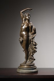 Bronze Nude Dancing Girl w Original Base
