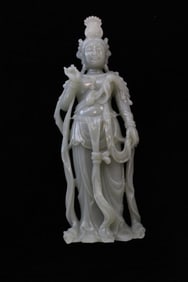 Chinese Jade Carved Guanyin Statue