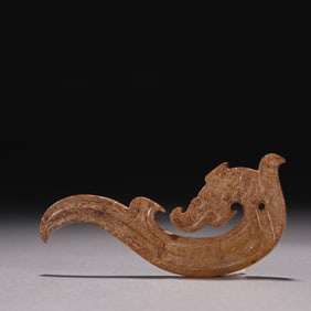 Chinese Archaic Jade Carved Dragon Plaque