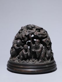 Chinese Zitan Wood Incense Burner,Open Work