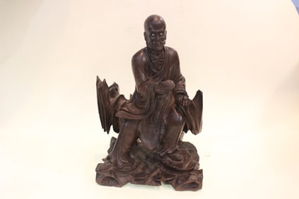 Chinese Wood Carved Luohan Figural