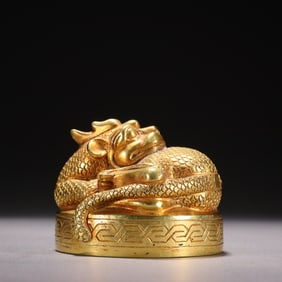Chinese Gilt Bronze Beast Paper Weight
