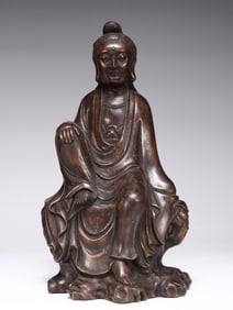 Chinese Chengxiang Wood Carved Guanyin Statue