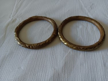 Antique Chinese Bangles, Pair