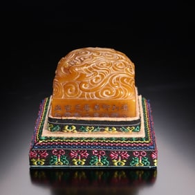 Chinese Tianhuang Soapstone Carved Chilong Seal