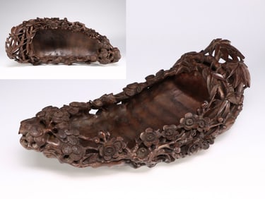 Chinese Bamboo Carved Boat