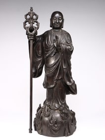 Chinese Huangyang Wood Carved Buddha Sculpture