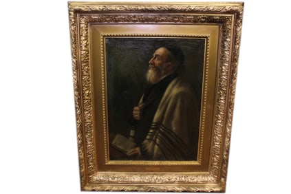 Jewish Framed Oil on Canvas,After"Gupuleiv"