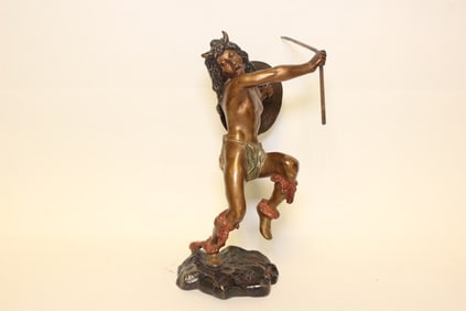 Austrian cold painted bronze Indian with Shield