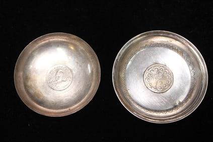 Two Silver Coins Plates