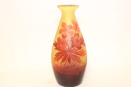 Emile Galle Cameo Glass Vase