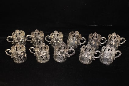 Lots of 11 European Silver Cup Holder