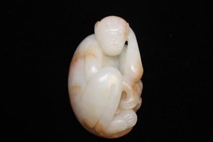 Chinese Jade Carved Monkey