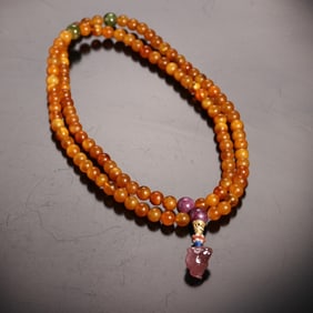 Amber 108 Beads Necklace