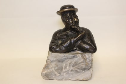 Bronze of Arabic old man on marble Base