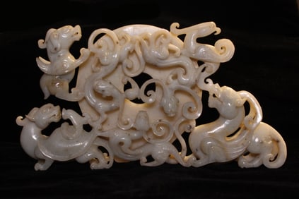 Chinese Jade Carved Chilong Bi