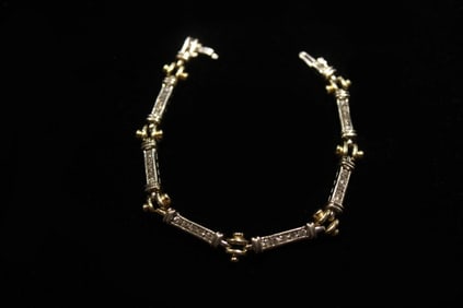 14K Two-Tone Gold Diamond Bracelet