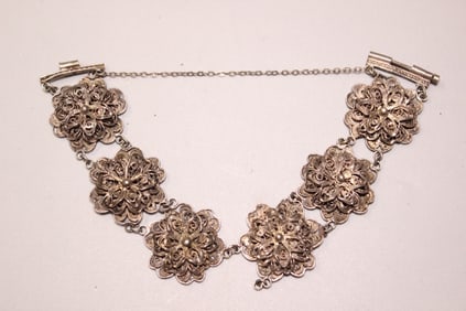 A Silver Filigree Bracelet