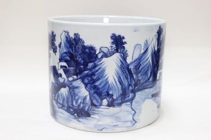 Chinese Blue and White Porcelain Brushpot