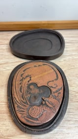 Chinese Inkstone w Wood Case