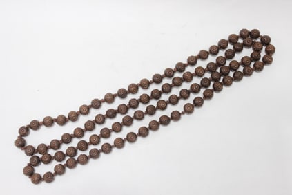 Chinese Carved Beads Chaozhu Necklace